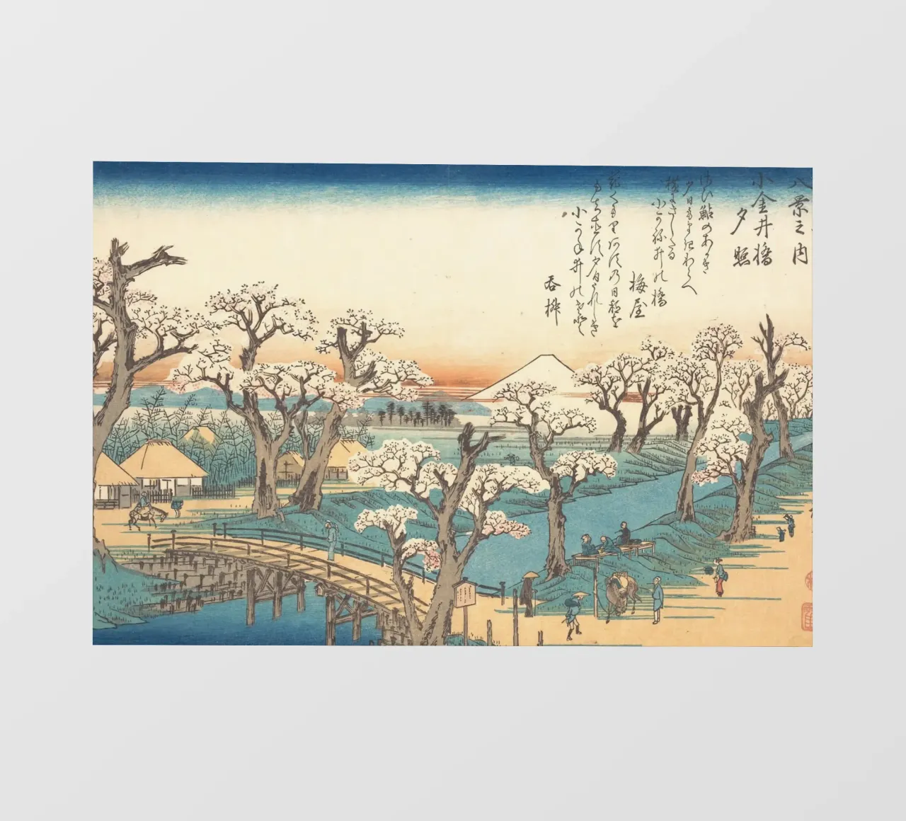 Ando Hiroshige – Evening Glow at Koganei Bridge telo in pvc da Wirla