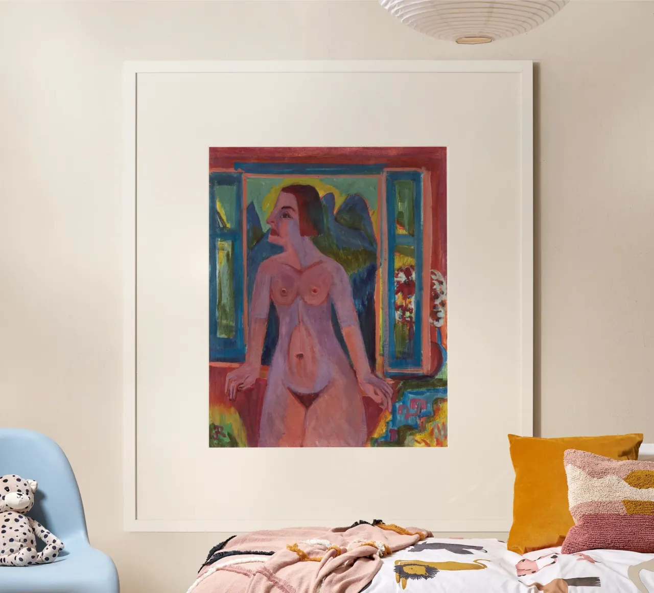 Kirchner Femme nue Fenêtre German Expressionist Print poster de NorwesClub