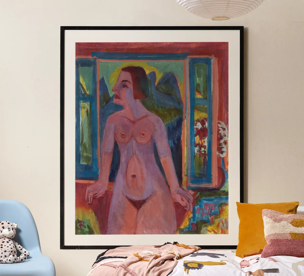 Kirchner Femme nue Fenêtre German Expressionist Print poster de NorwesClub
