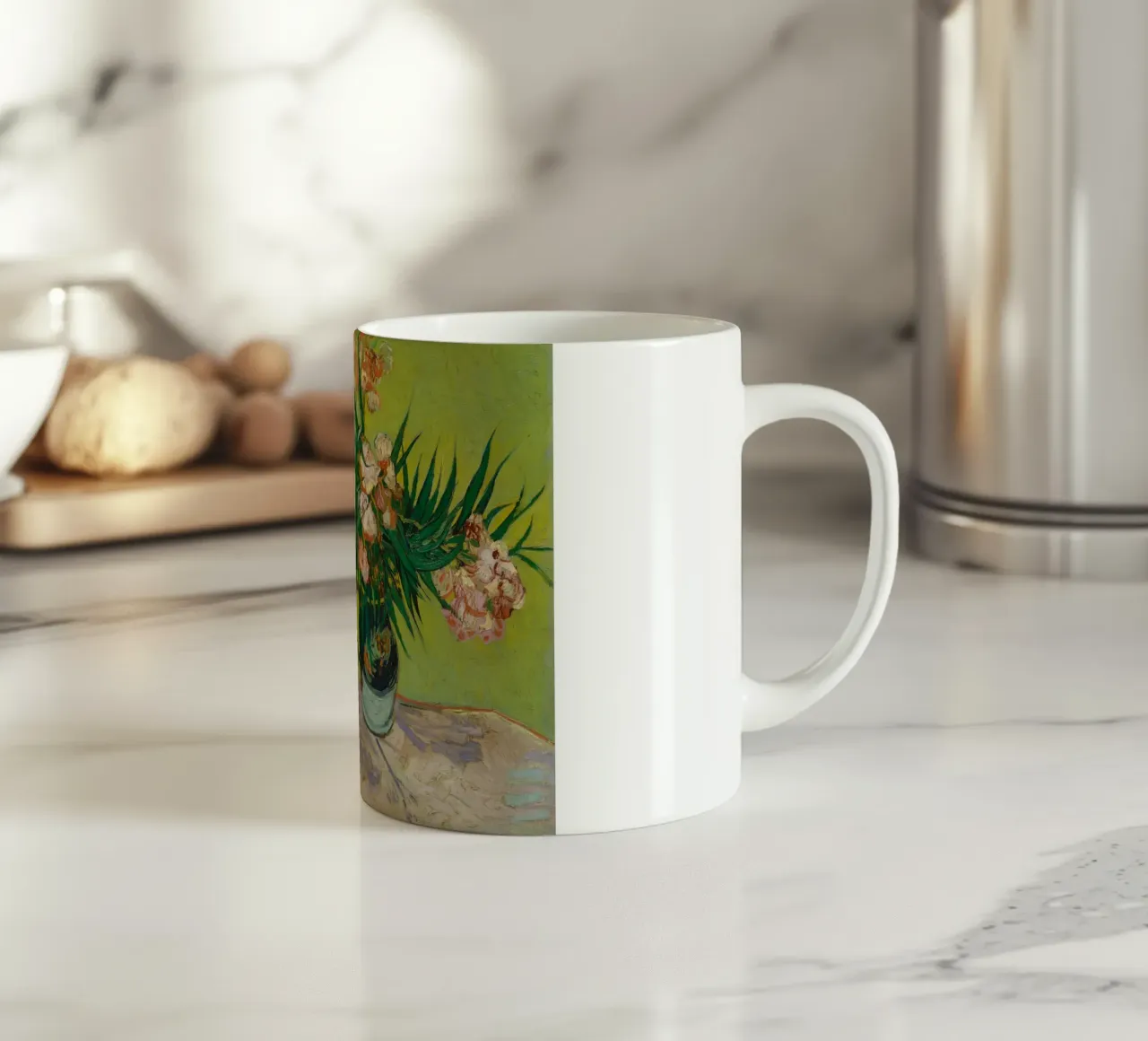 Van Gogh Oleanders Post-Impressionistische bloemenprint keramische mok van NorwesClub
