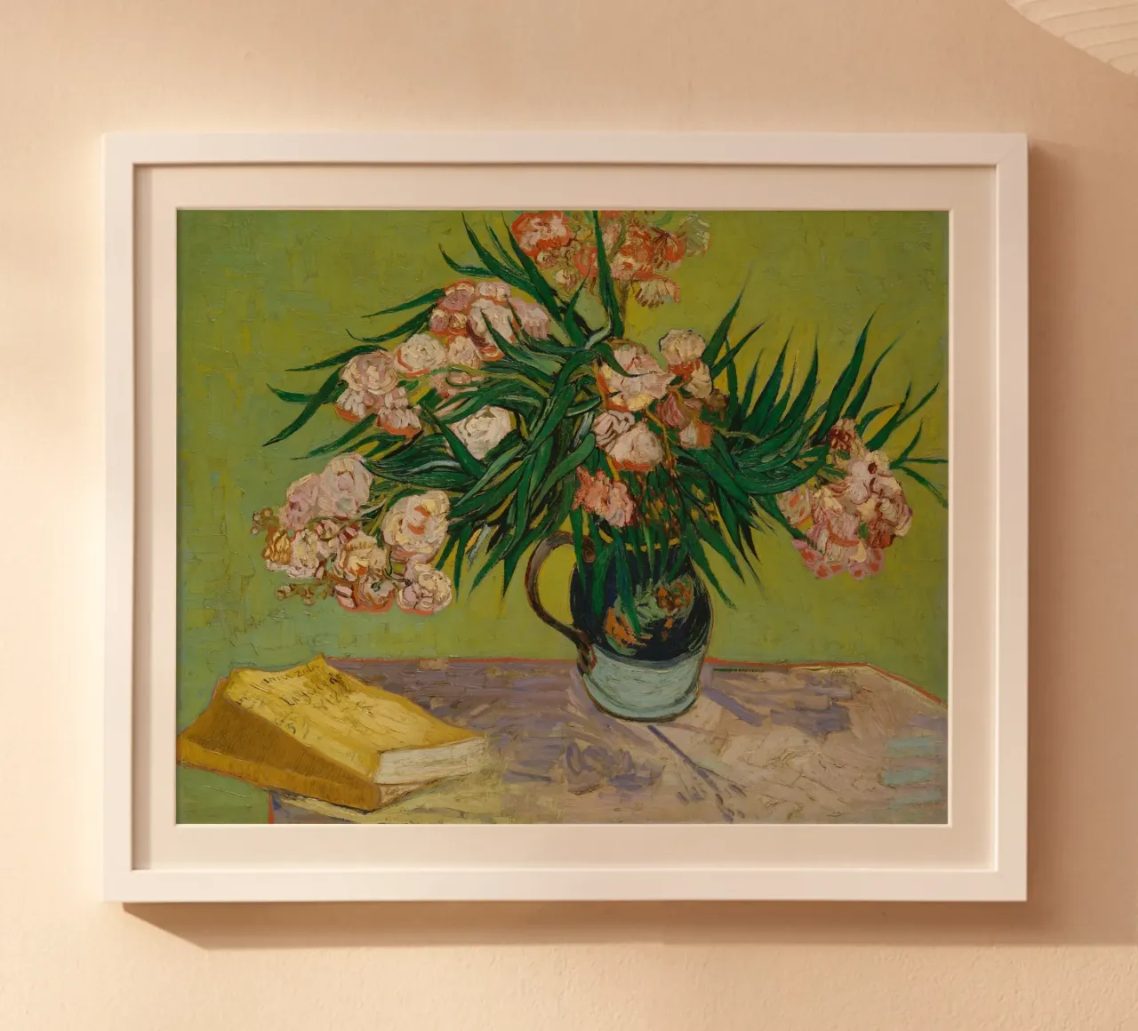 Van Gogh Oleander Postimpressionistischer Blumendruck Poster mit Aluminium Rahmen von NorwesClub