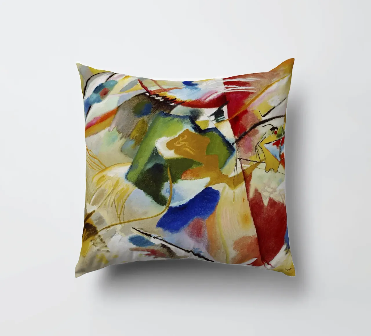 Pittura di Kandinsky Centro verde Stampa d'arte astratta cuscino da NorwesClub