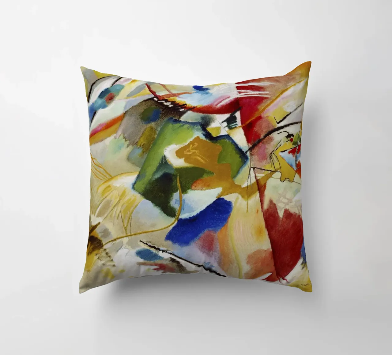 Pittura di Kandinsky Centro verde Stampa d'arte astratta cuscino da NorwesClub