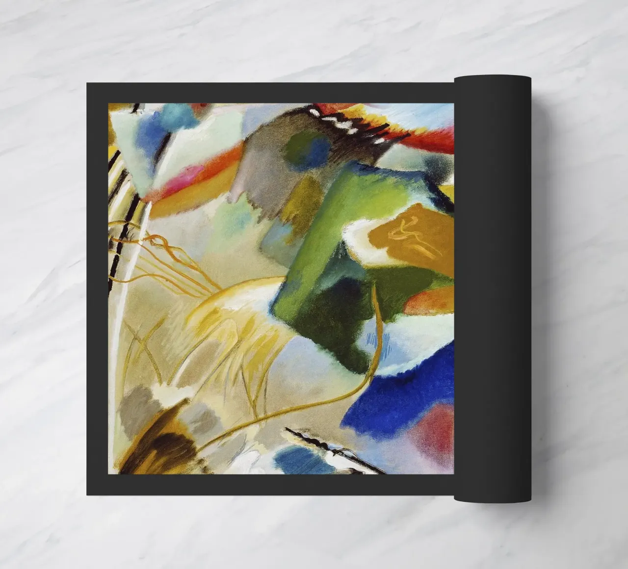 Pittura di Kandinsky Centro verde Stampa d'arte astratta zerbino da NorwesClub