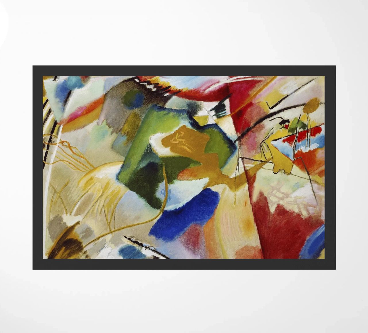 Kandinsky Schilderij Groen Centrum Abstracte Kunstdruk deurmat van NorwesClub