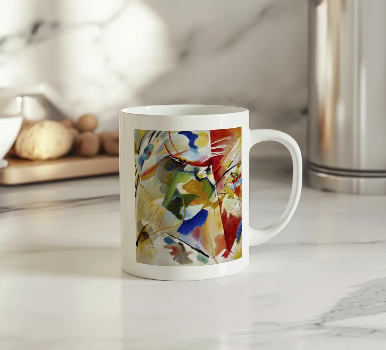 Kandinsky Schilderij Groen Centrum Abstracte Kunstdruk keramische mok van NorwesClub