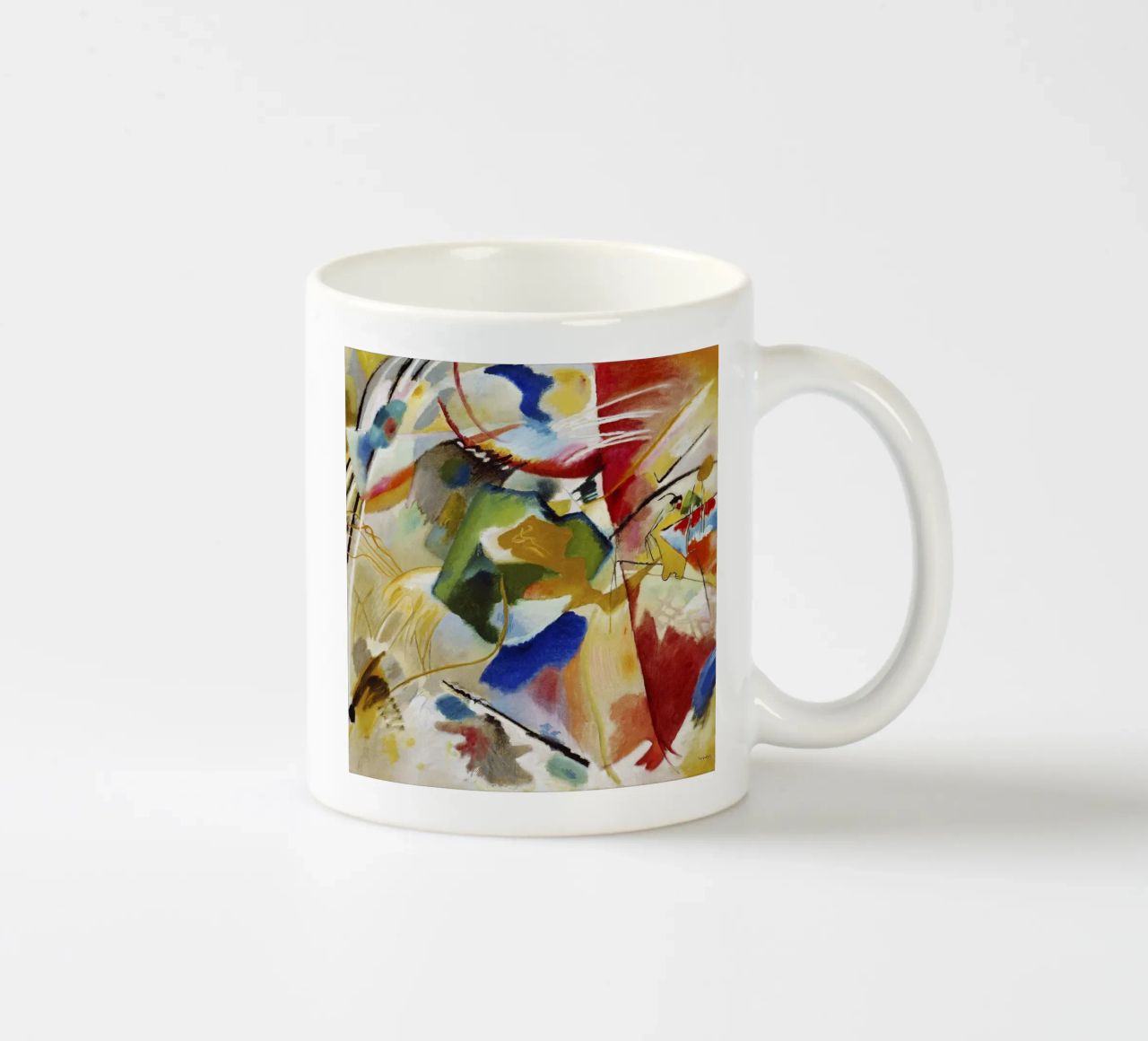 Kandinsky Schilderij Groen Centrum Abstracte Kunstdruk keramische mok van NorwesClub