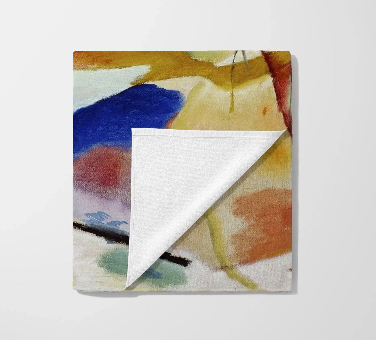 Kandinsky Schilderij Groen Centrum Abstracte Kunstdruk strandhanddoek van NorwesClub