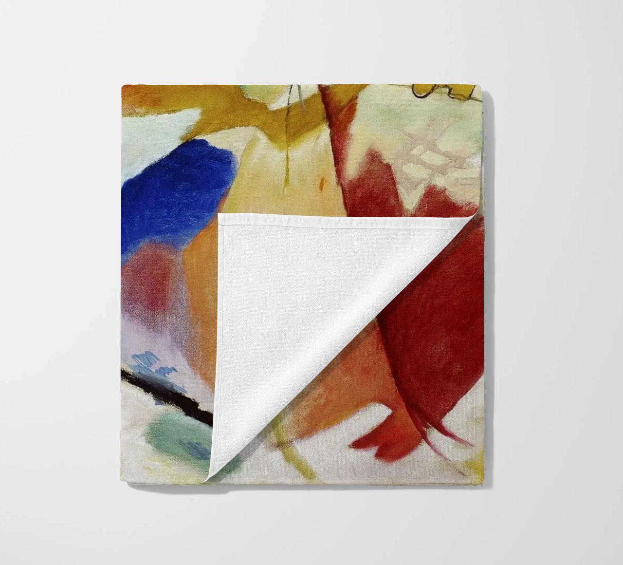 Kandinsky Schilderij Groen Centrum Abstracte Kunstdruk strandhanddoek van NorwesClub