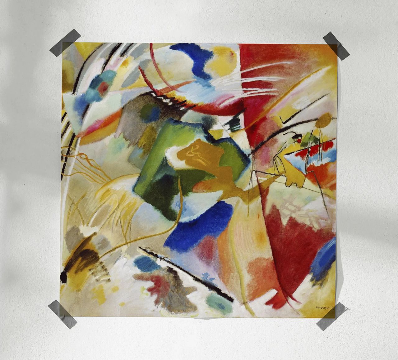 Kandinsky Schilderij Groen Centrum Abstracte Kunstdruk poster van NorwesClub