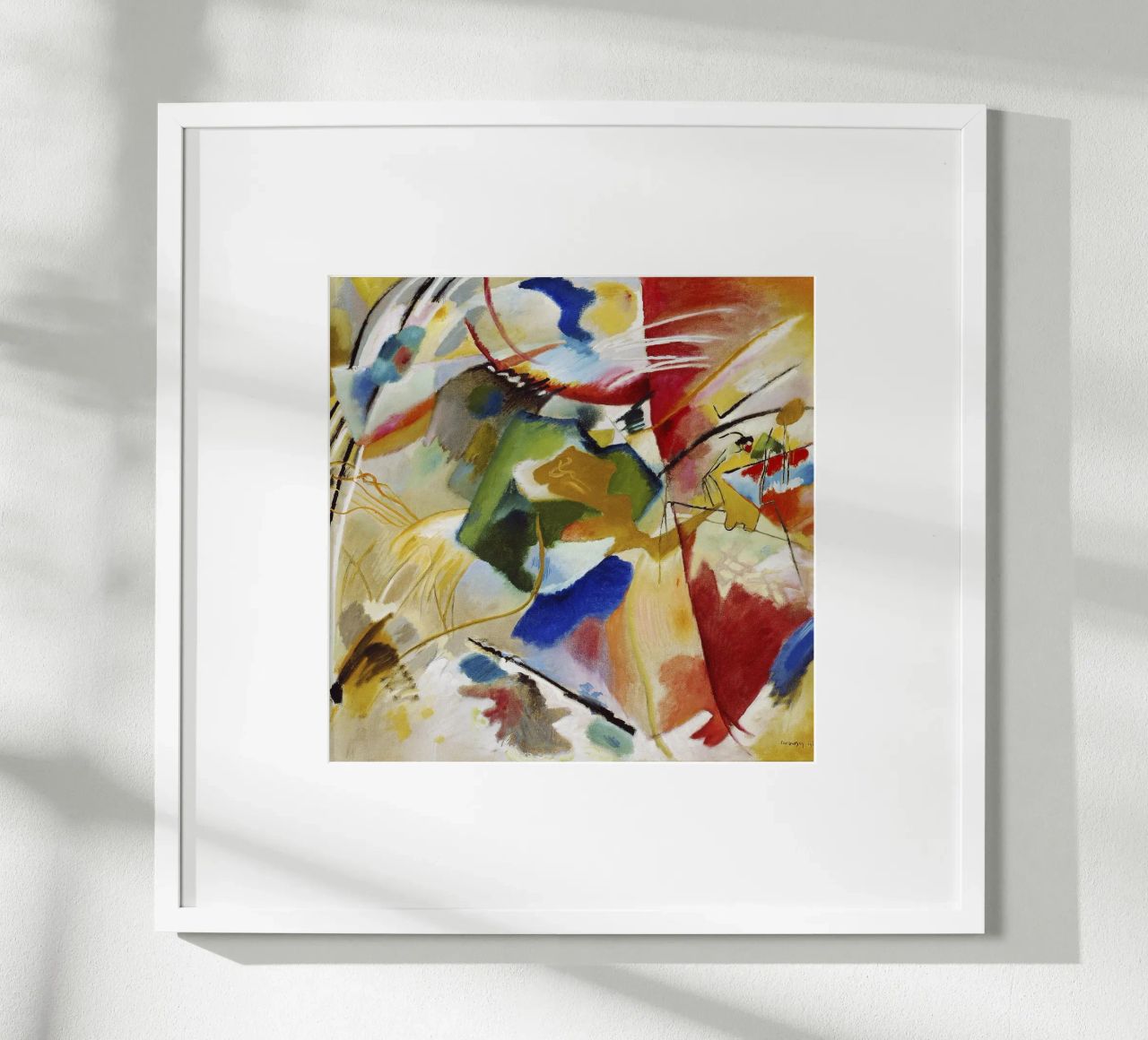 Kandinsky Schilderij Groen Centrum Abstracte Kunstdruk poster van NorwesClub