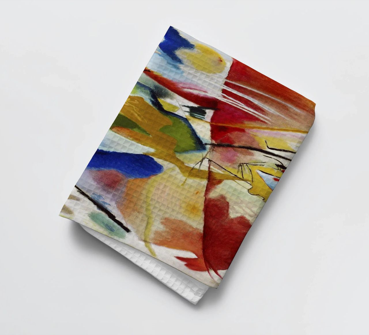 Kandinsky Schilderij Groen Centrum Abstracte Kunstdruk theedoek van NorwesClub