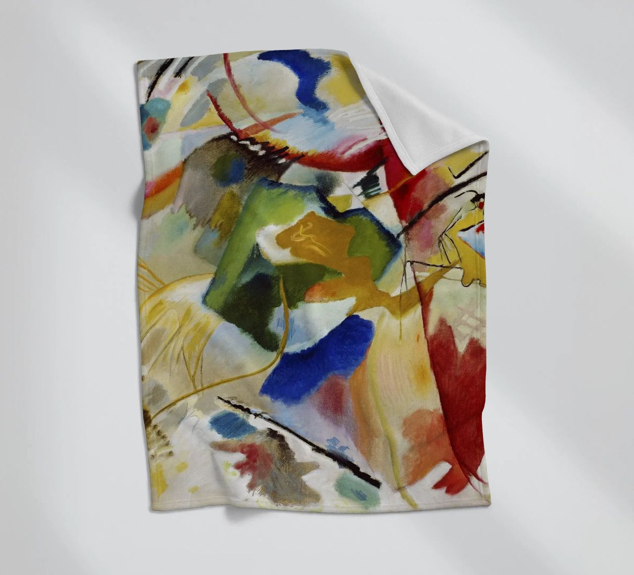 Kandinsky Schilderij Groen Centrum Abstracte Kunstdruk fleecedeken van NorwesClub
