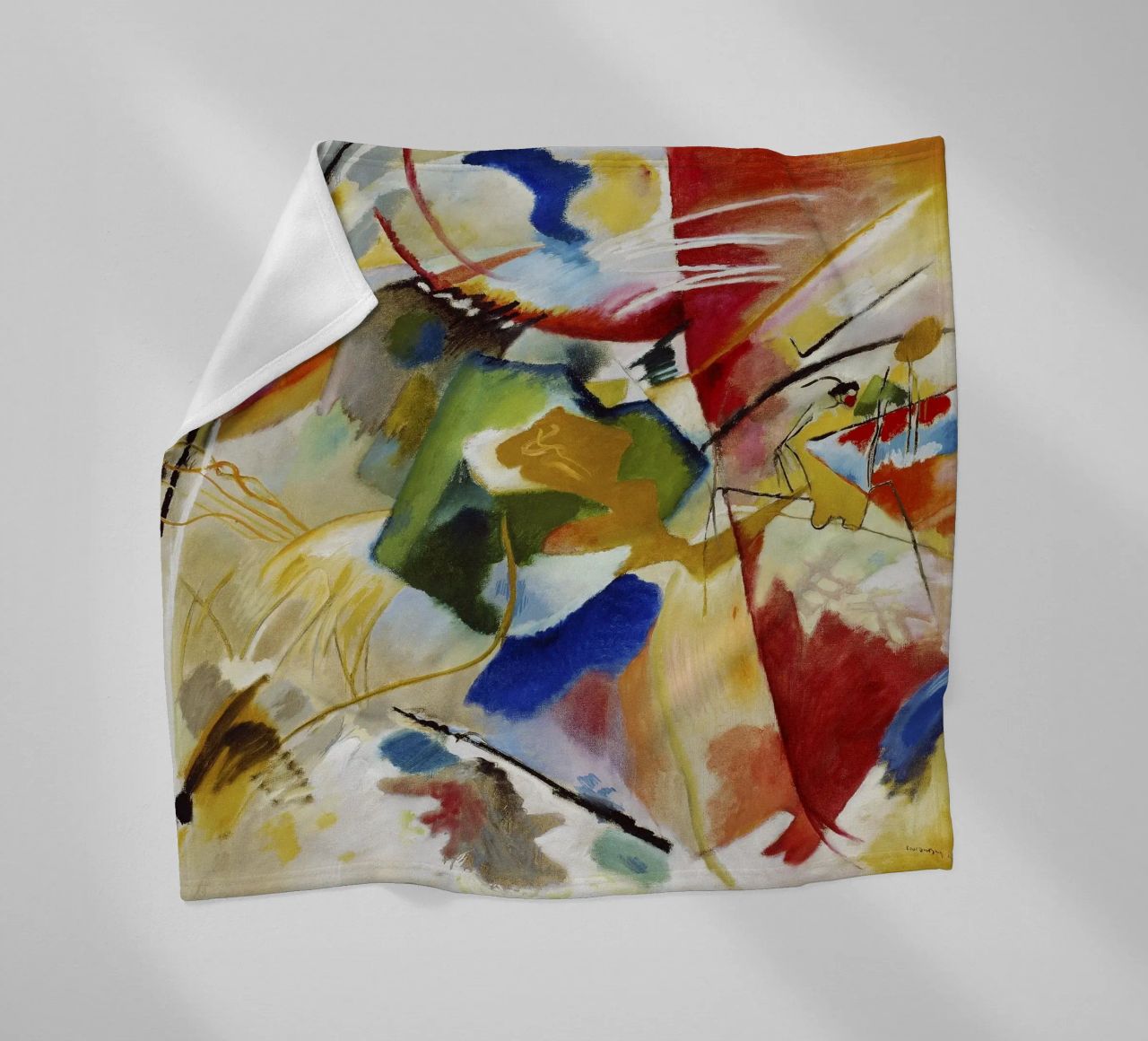 Kandinsky Schilderij Groen Centrum Abstracte Kunstdruk fleecedeken van NorwesClub