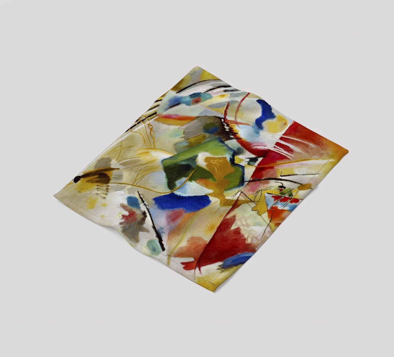 Kandinsky Schilderij Groen Centrum Abstracte Kunstdruk fleecedeken van NorwesClub