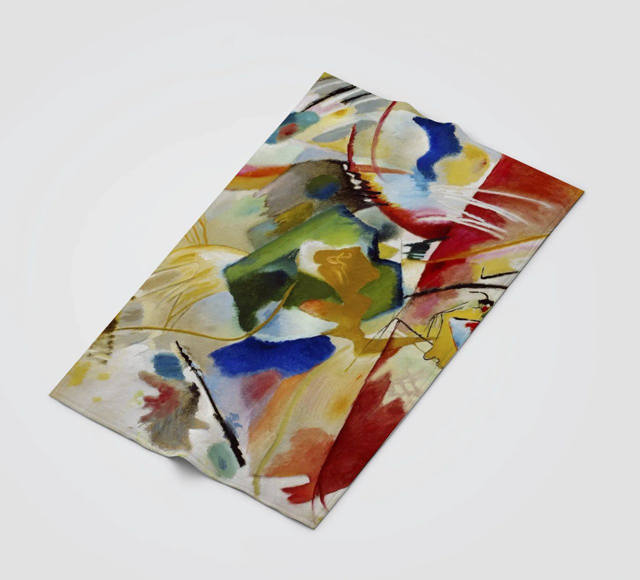 Kandinsky Schilderij Groen Centrum Abstracte Kunstdruk fleecedeken van NorwesClub