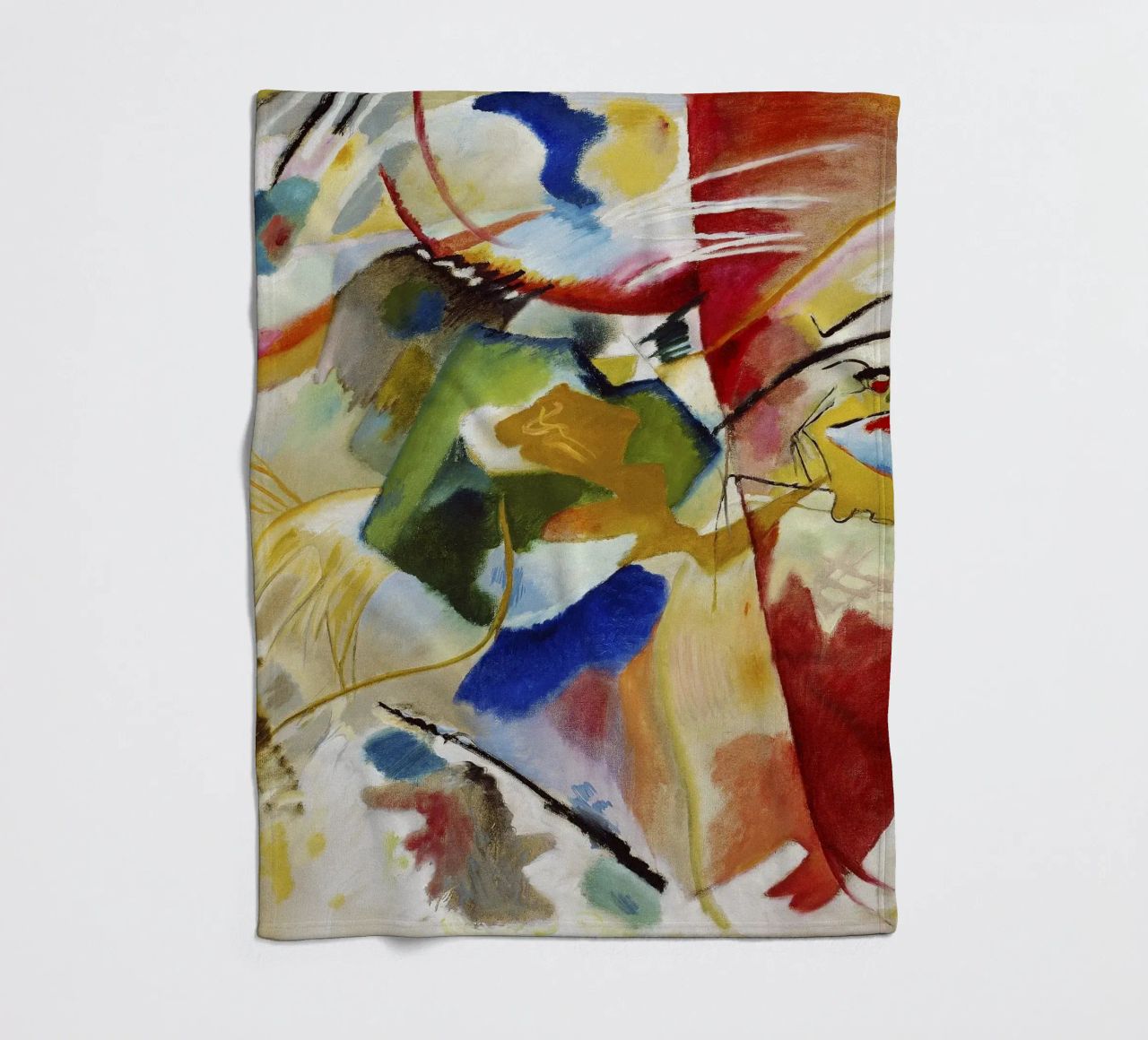 Kandinsky Schilderij Groen Centrum Abstracte Kunstdruk fleecedeken van NorwesClub