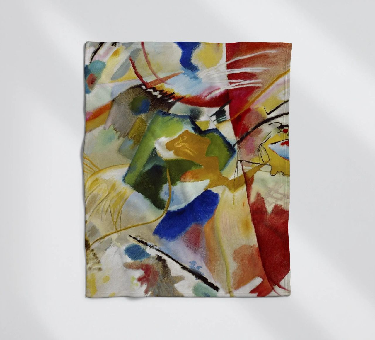 Kandinsky Schilderij Groen Centrum Abstracte Kunstdruk fleecedeken van NorwesClub