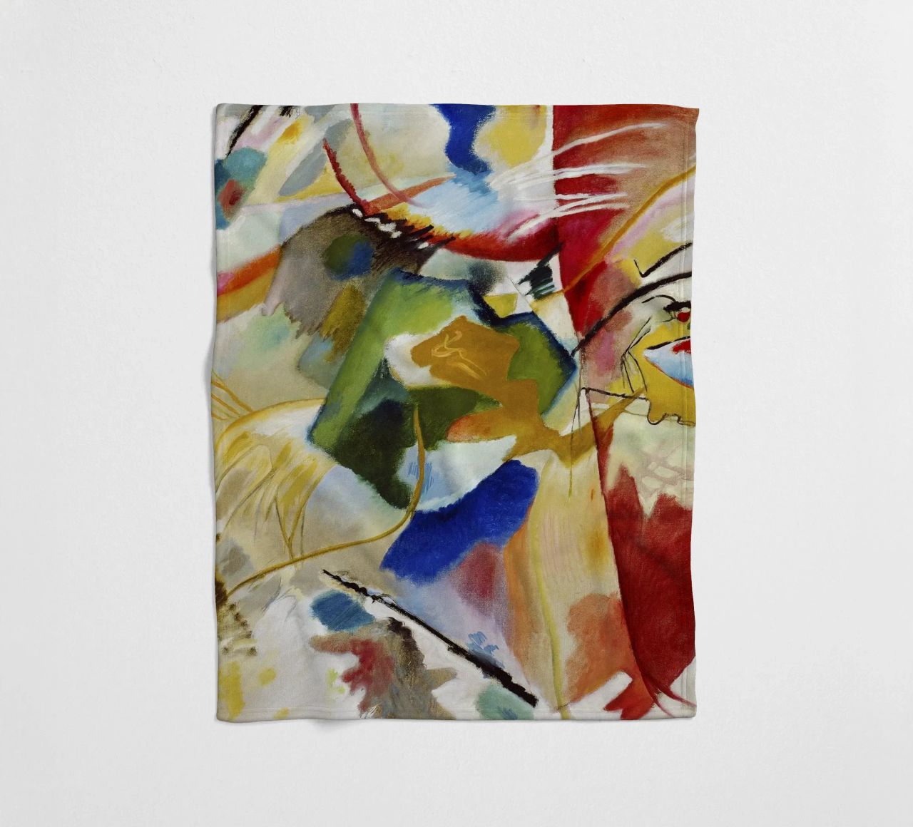 Kandinsky Schilderij Groen Centrum Abstracte Kunstdruk fleecedeken van NorwesClub
