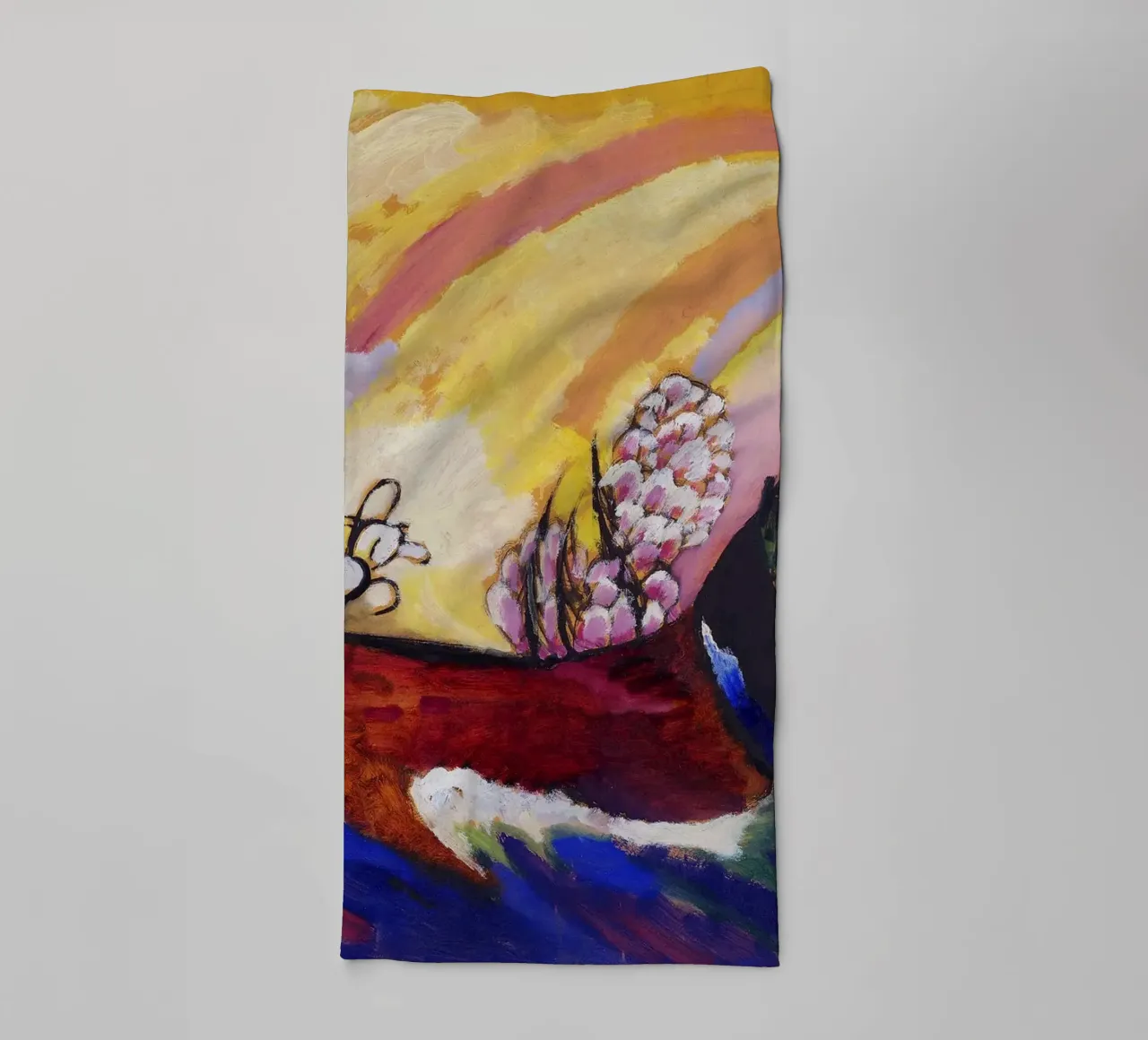 Kandinsky Schilderij Troika Abstract Expressionist Print badhanddoek van NorwesClub