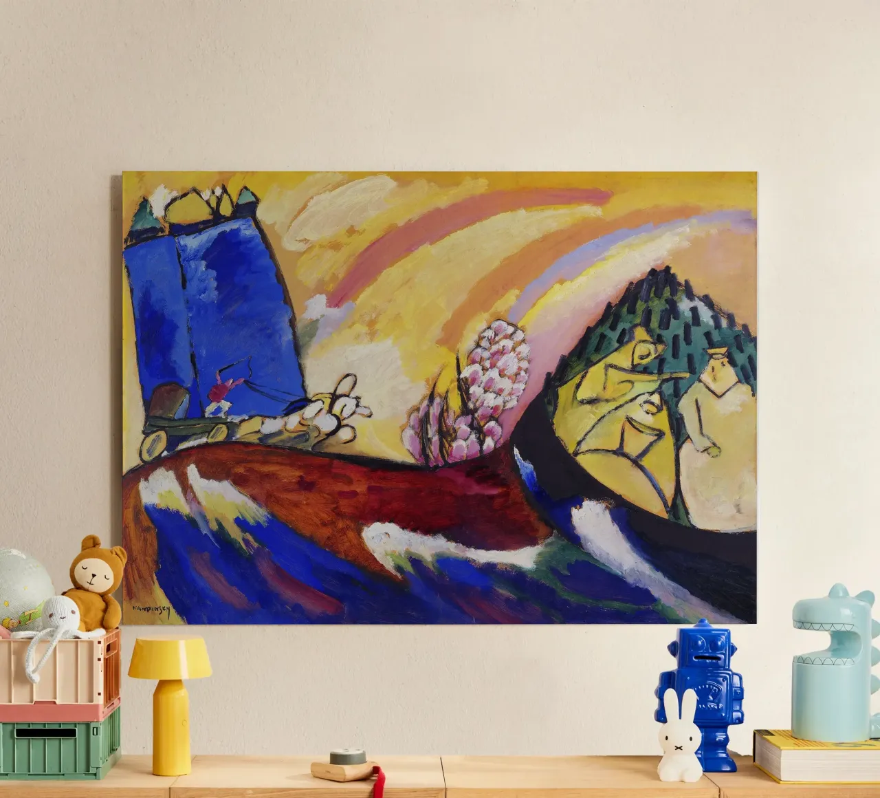Kandinsky Schilderij Troika Abstract Expressionist Print acryl van NorwesClub