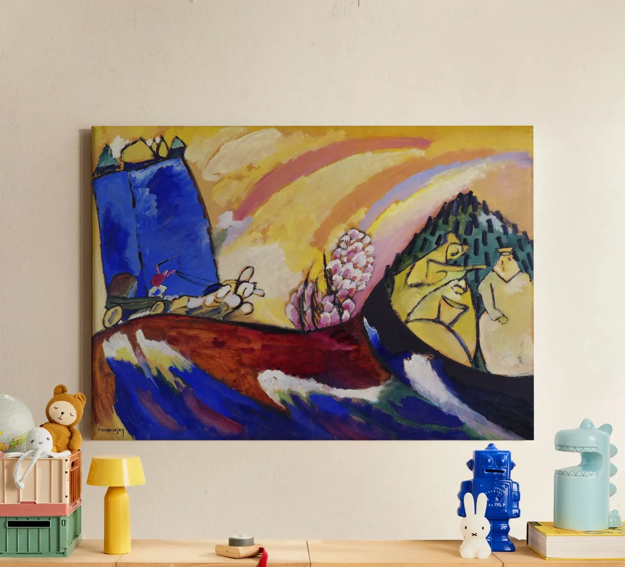 Kandinsky Schilderij Troika Abstract Expressionist Print canvas van NorwesClub