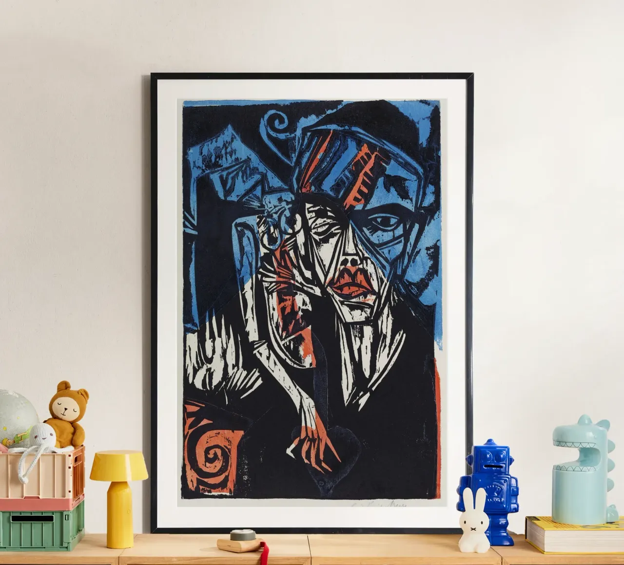 Kirchner Peter Schlemihl Espressionista tedesco xilografia poster con telaio in plastica da NorwesClub