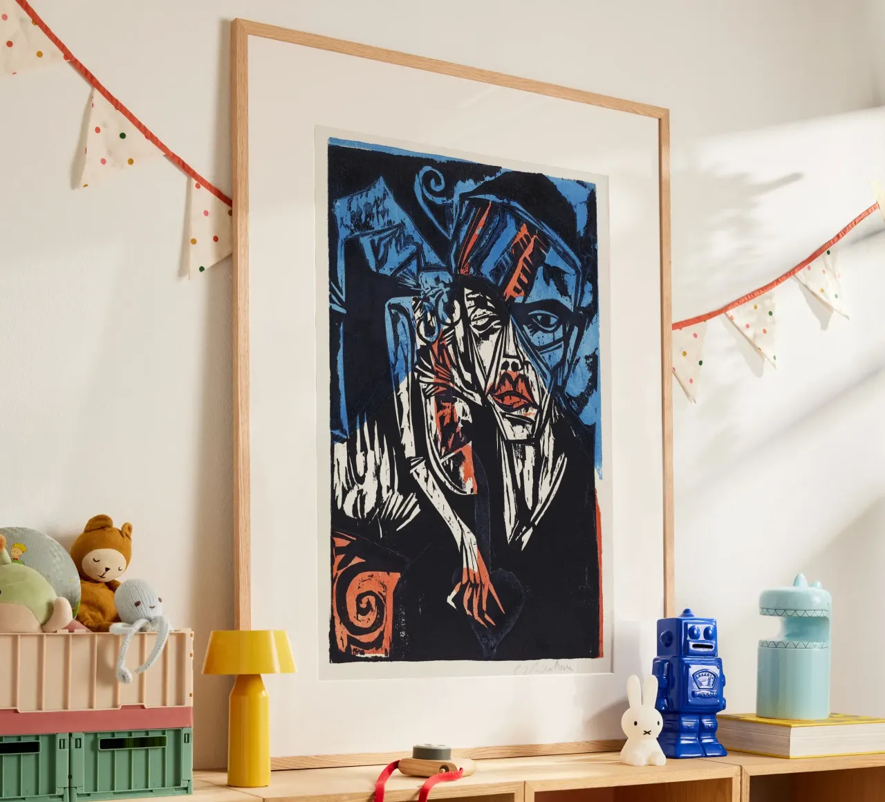 Kirchner Peter Schlemihl Espressionista tedesco xilografia poster con telaio in plastica da NorwesClub