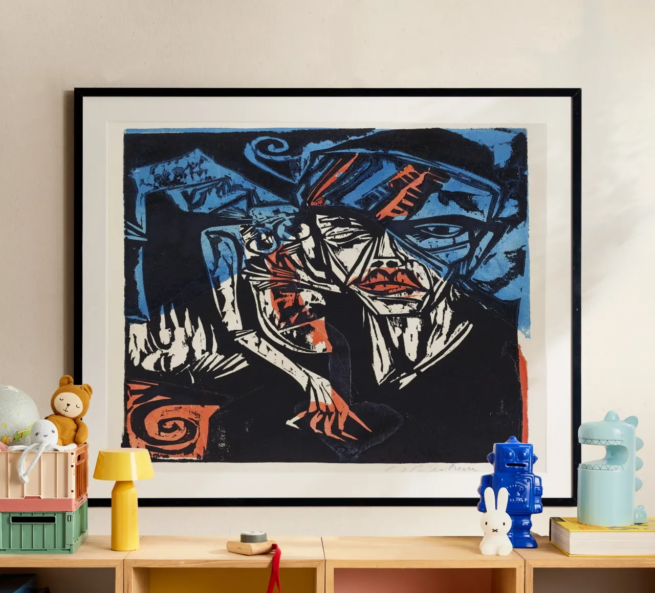 Kirchner Peter Schlemihl Espressionista tedesco xilografia poster con telaio in plastica da NorwesClub