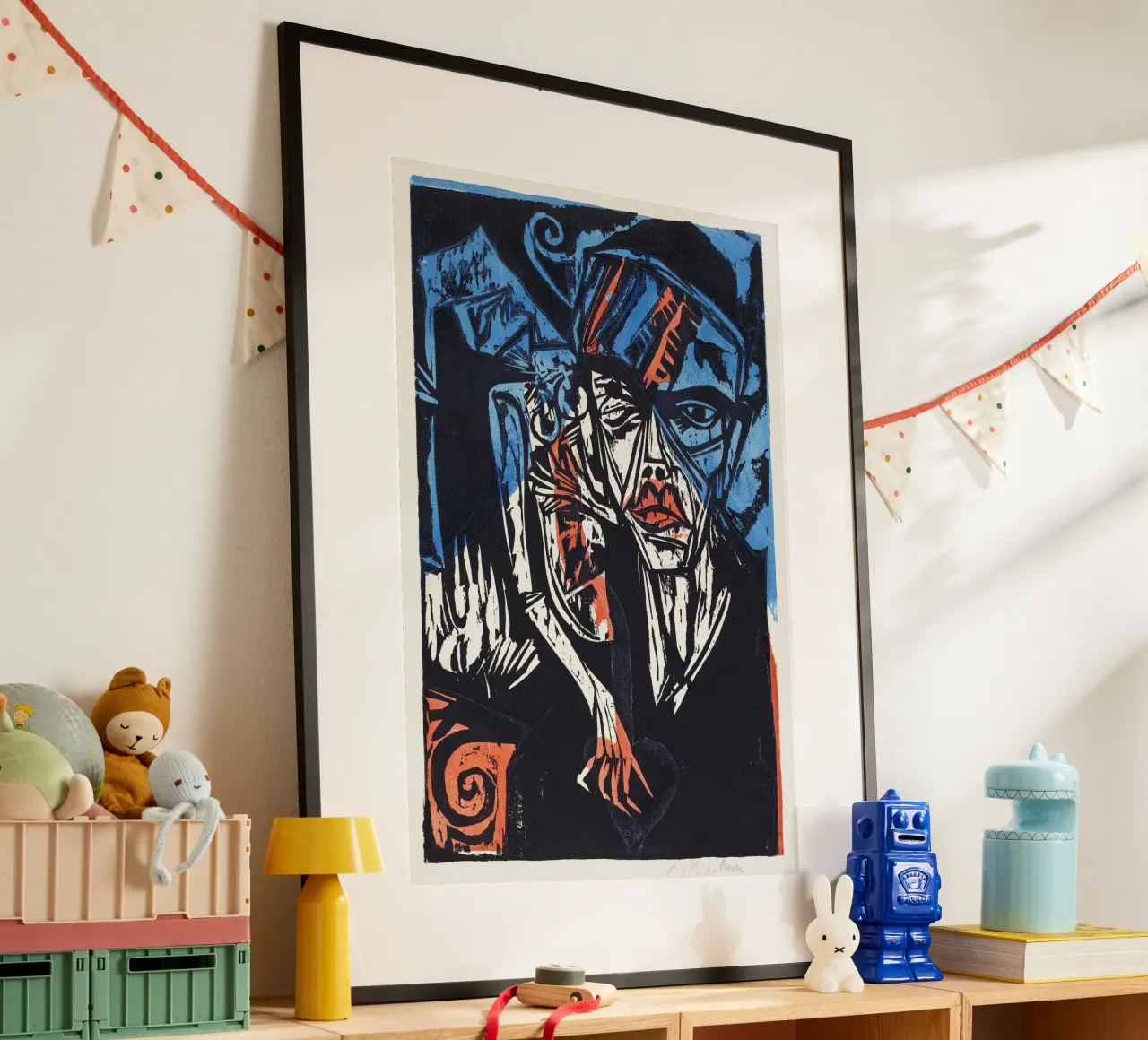 Kirchner Peter Schlemihl Espressionista tedesco xilografia poster con telaio in plastica da NorwesClub