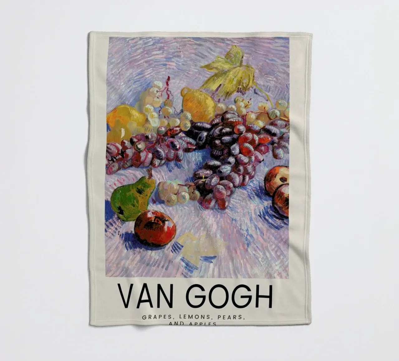 van Gogh - Grapes, Lemons, Pears, and Apples coperta in pile da Vintage by JUNIQE