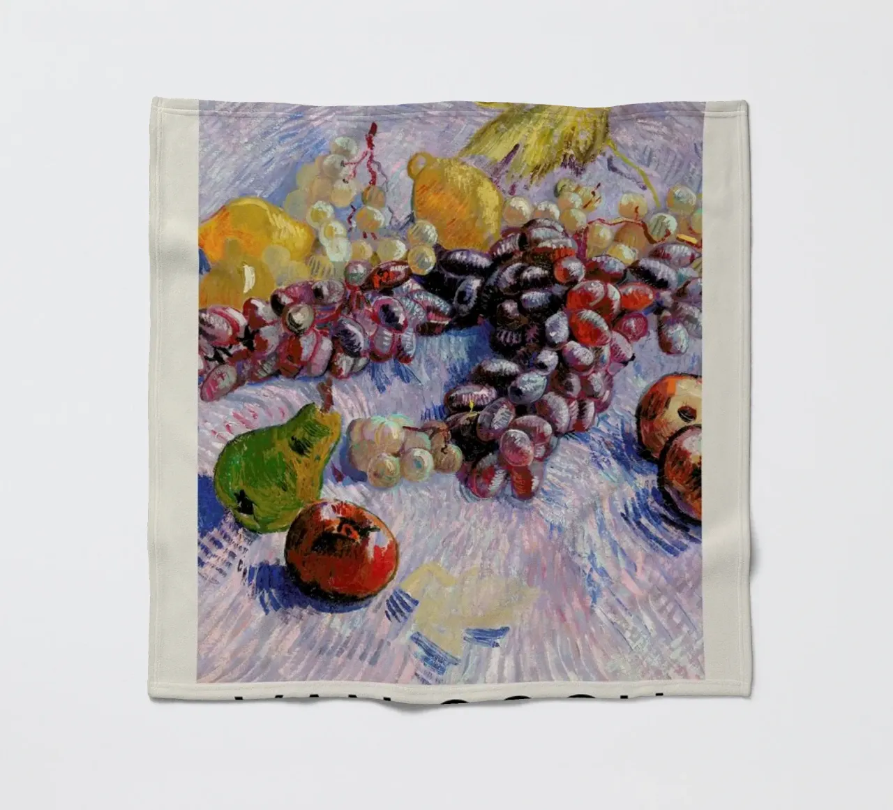 van Gogh - Grapes, Lemons, Pears, and Apples coperta in pile da Vintage by JUNIQE