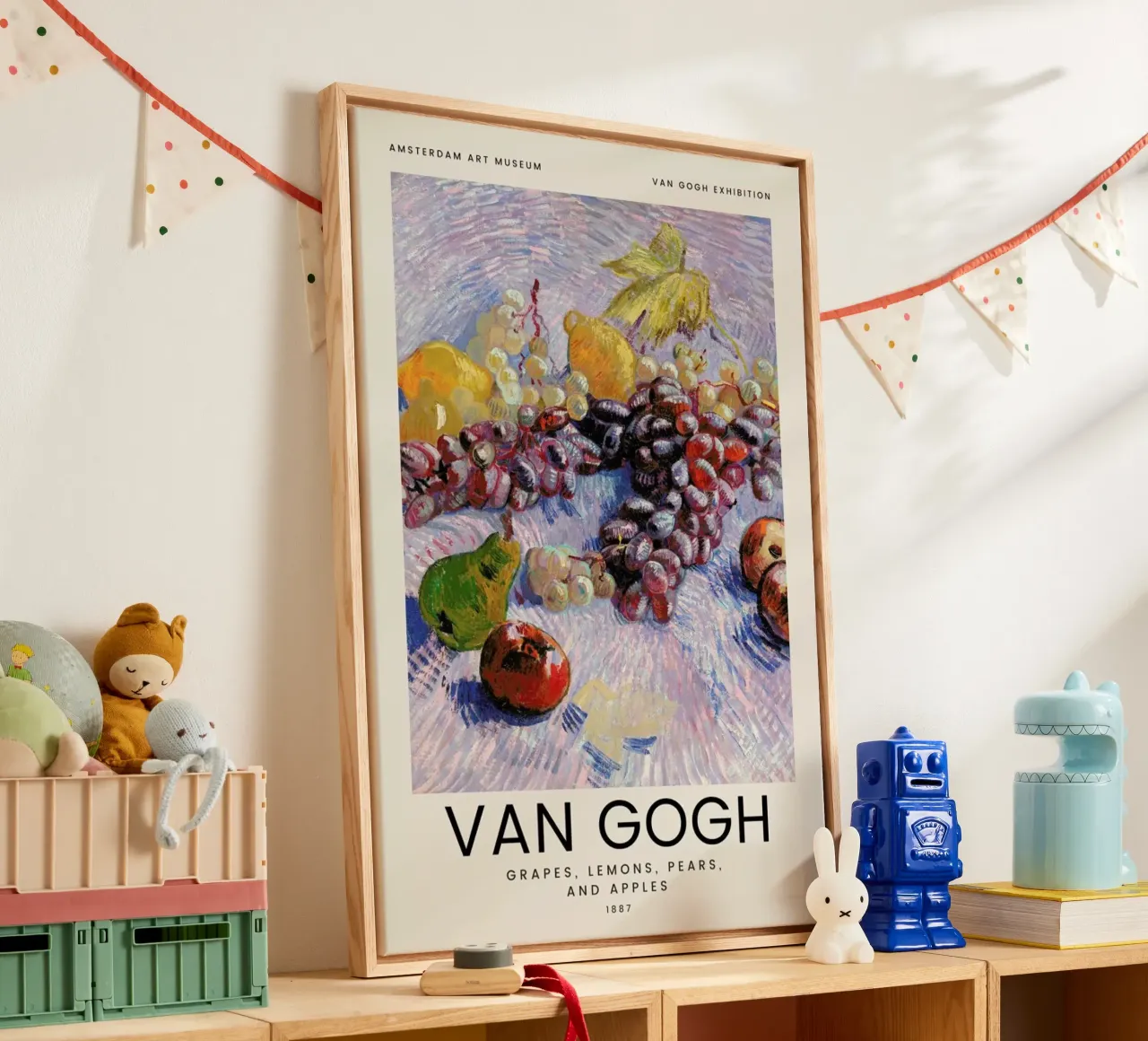 van Gogh - Grapes, Lemons, Pears, and Apples tela con Cornice a cassetta da Vintage by JUNIQE