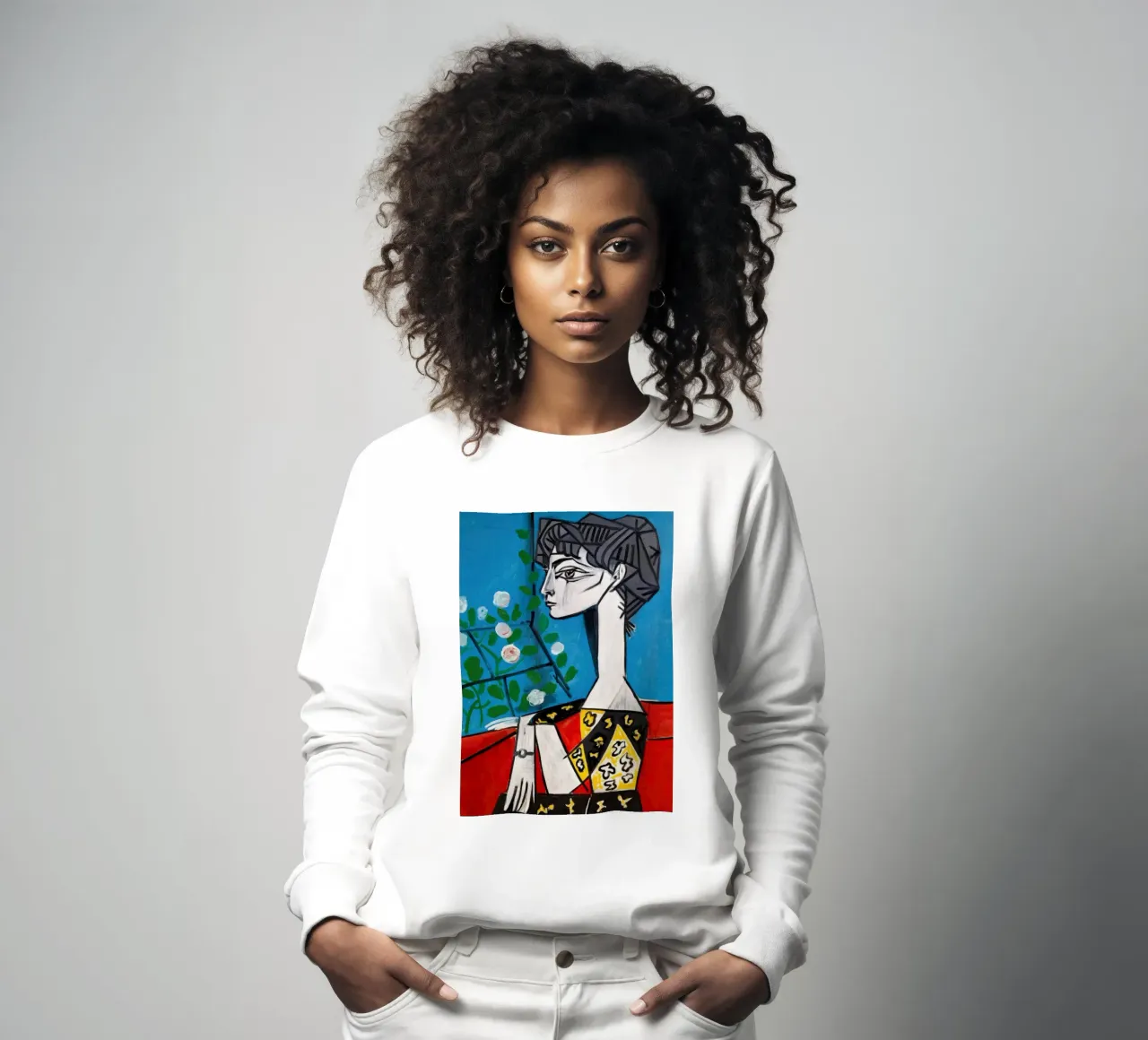 Picasso Jacqueline Cubista Ritratto moderno stampato felpa da NorwesClub