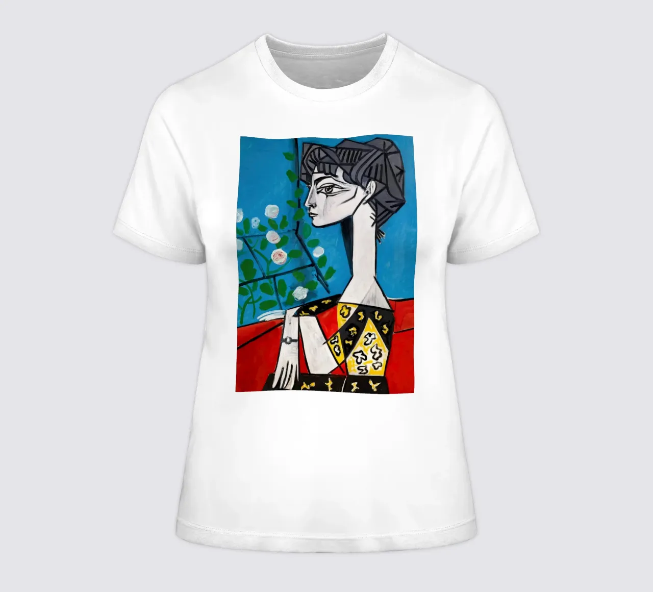 Picasso Jacqueline Cubist Modern Portrait Print t-shirt ajusté pour femmes de NorwesClub