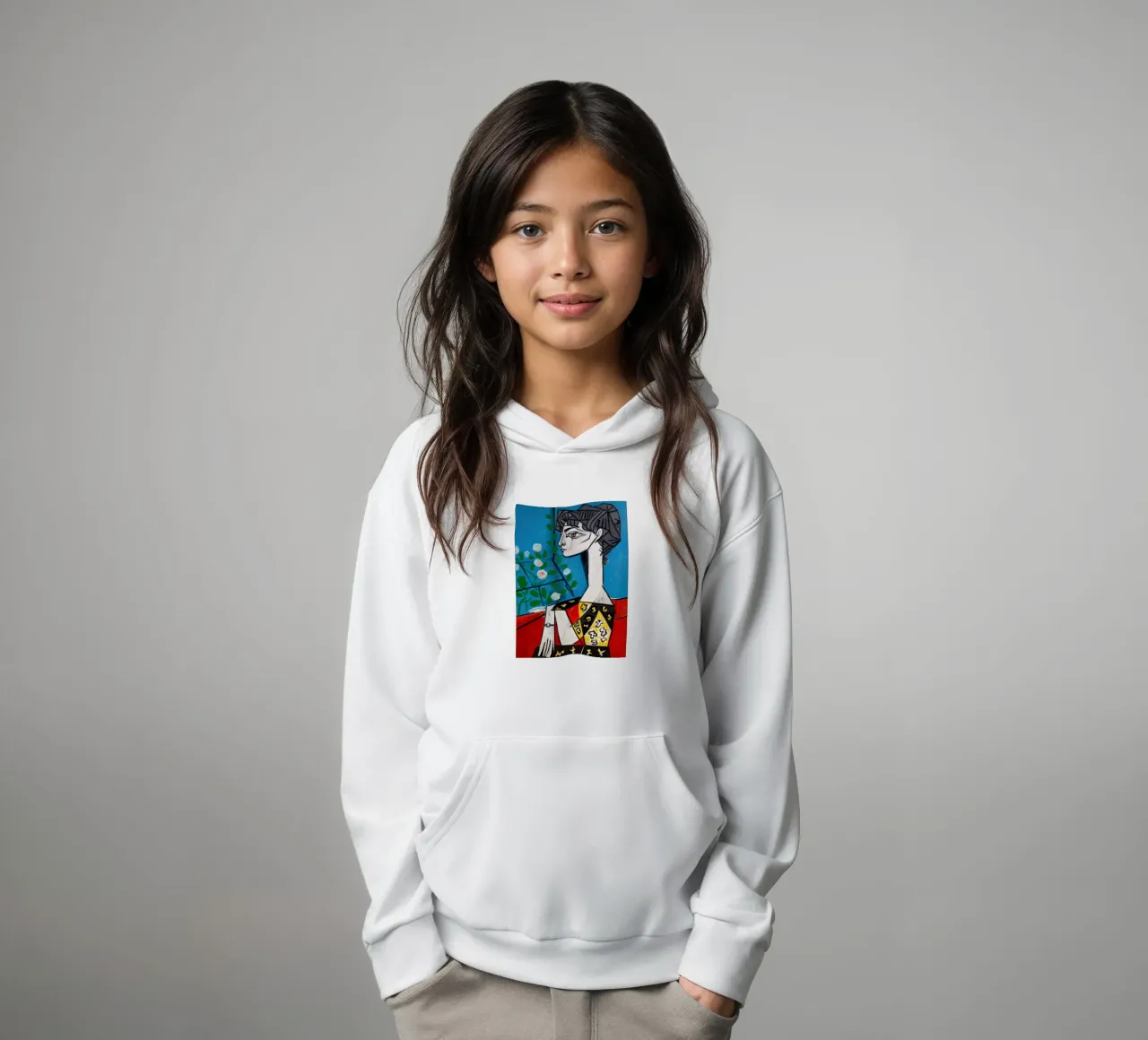Picasso Jacqueline Cubist Modern Portrait Print sweat à capuche enfant de NorwesClub