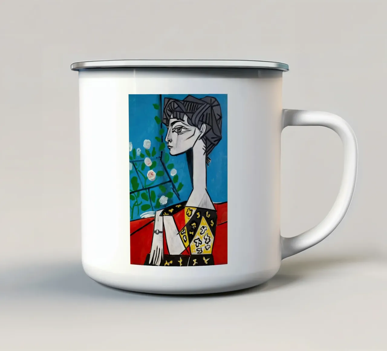 Picasso Jacqueline Cubist Modern Portrait Print mug en émail de NorwesClub