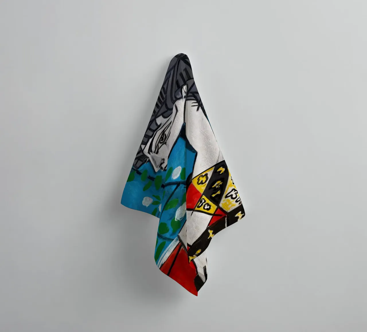 Picasso Jacqueline Cubist Modern Portrait Print towel by NorwesClub