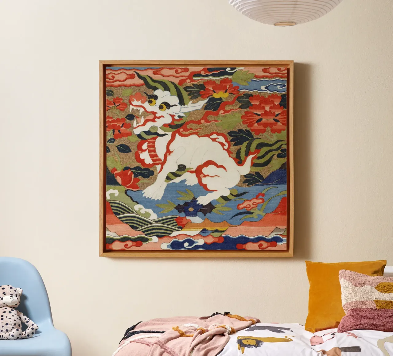 East Asian Mythical Creature Decorative Art Print canvas with Floater frame by NorwesClub