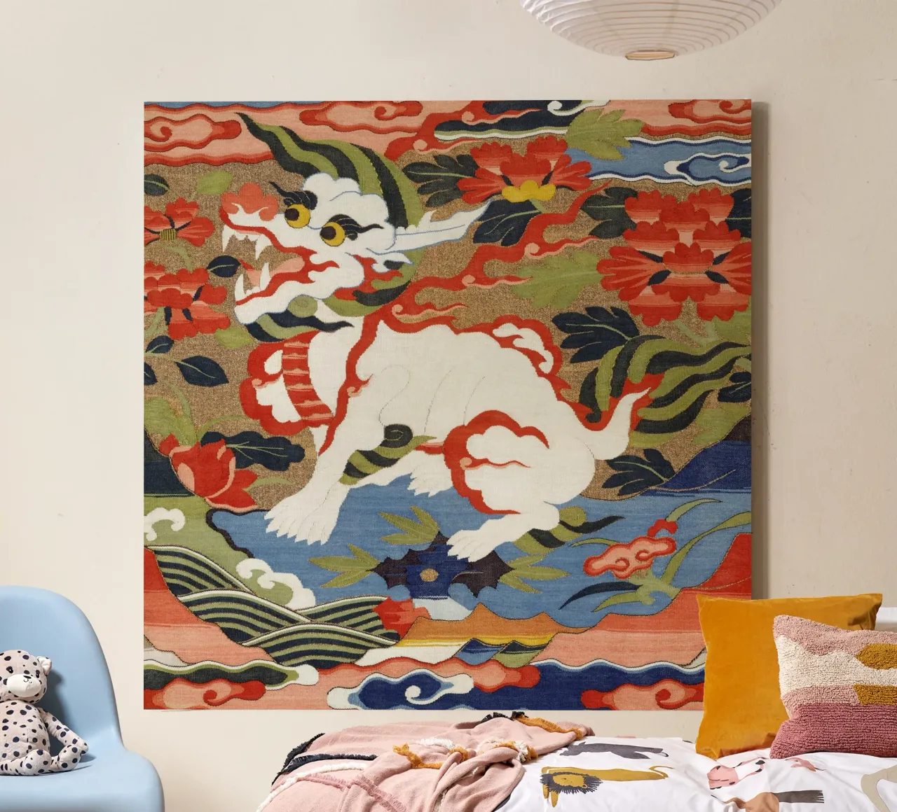East Asian Mythical Creature Decorative Art Print canvas with Floater frame by NorwesClub