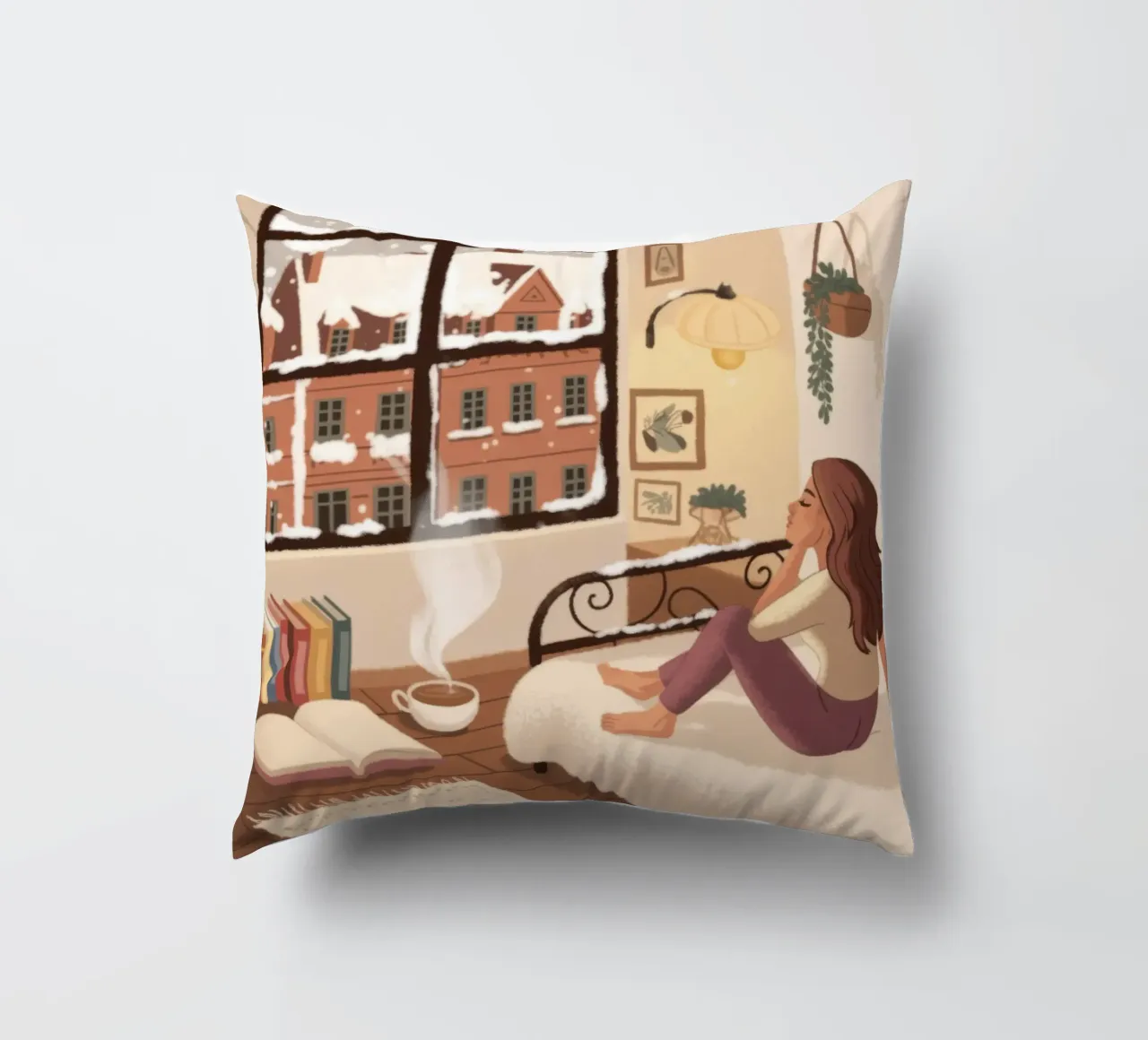 Urban Window View decorative cushion by Fine Sanctuary