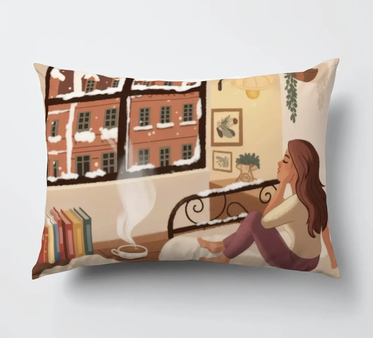 Urban Window View decorative cushion by Fine Sanctuary
