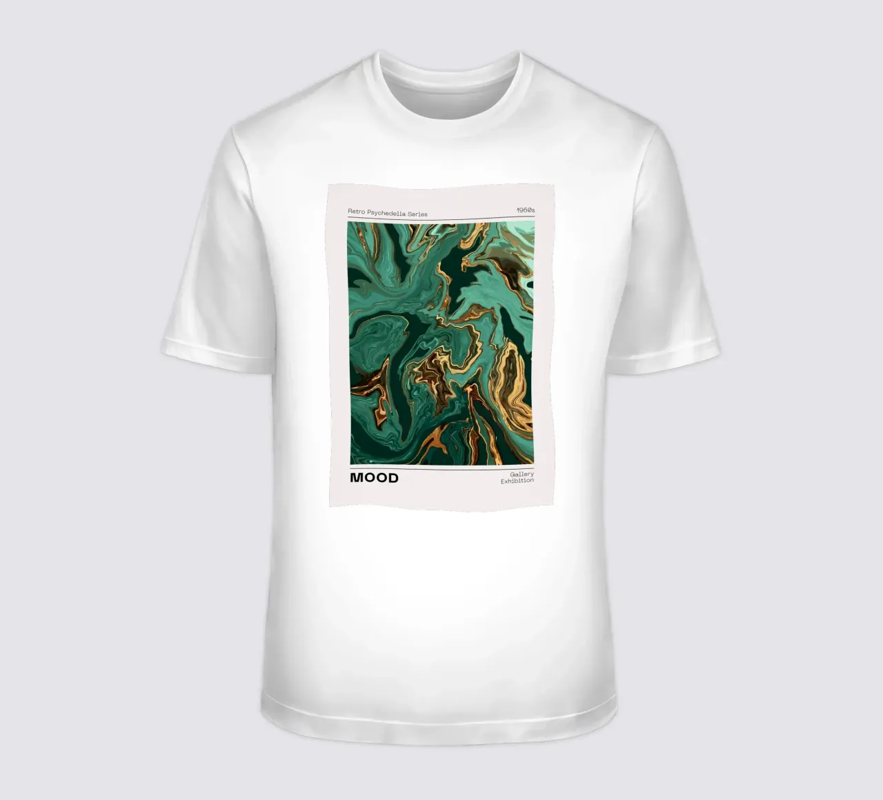 Retro Psychedelia Series Vloeibare Werveling Abstracte Print t-shirt van NorwesClub