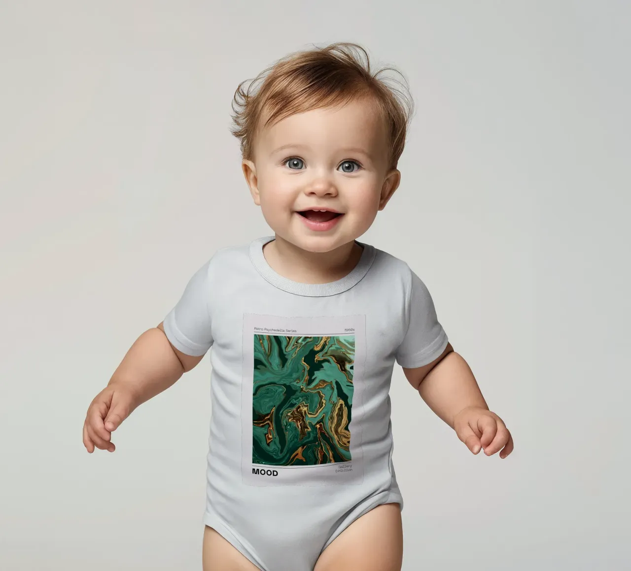 Retro Psychedelia Series Fluid Swirl Abstract Print body bébé de NorwesClub