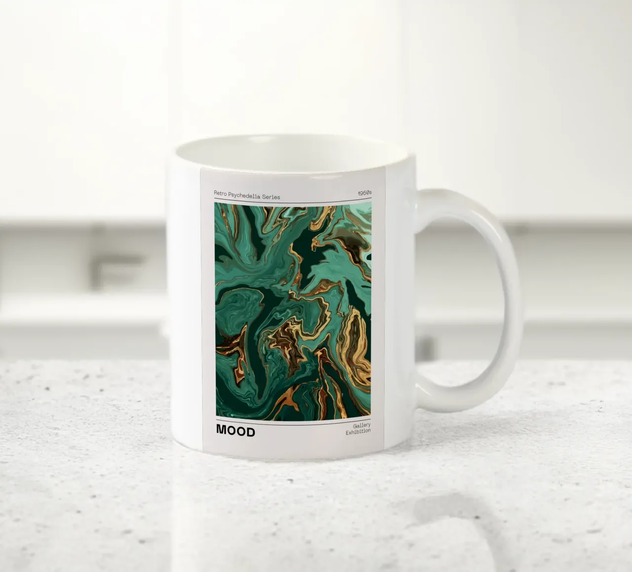 Retro Psychedelia Series Fluid Swirl Abstract Print mug en céramique de NorwesClub