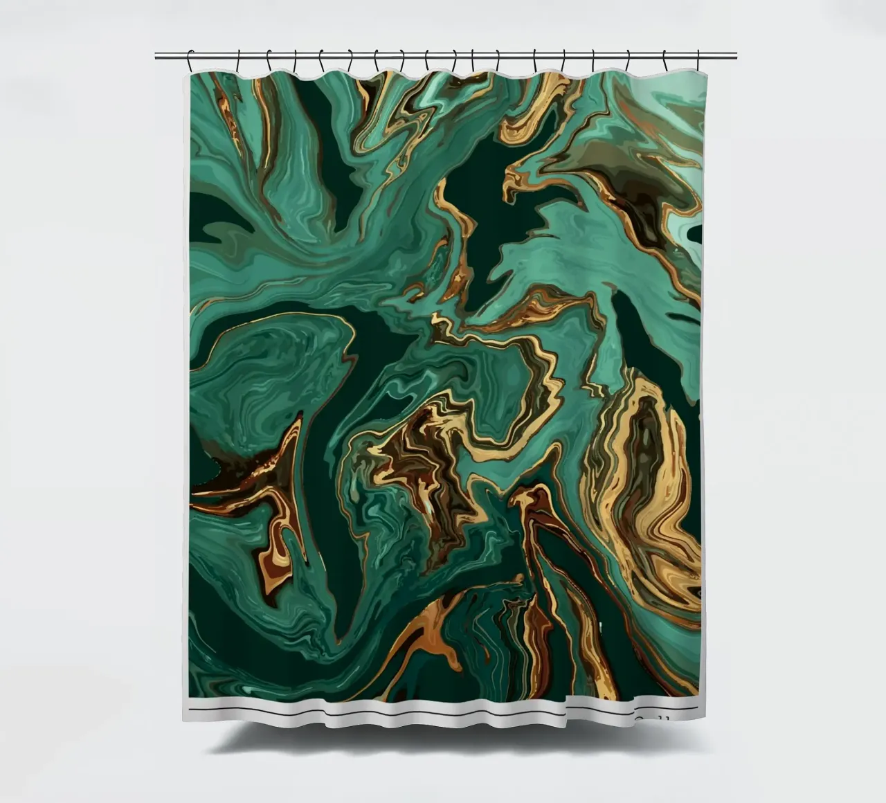 Retro Psychedelia Series Vloeibare Werveling Abstracte Print douchegordijn van NorwesClub