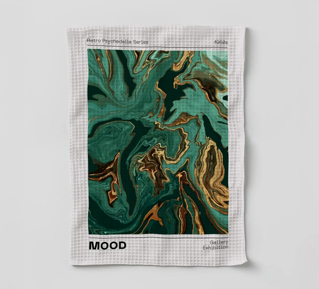 Retro Psychedelia Series Fluid Swirl Abstract Print torchon de NorwesClub