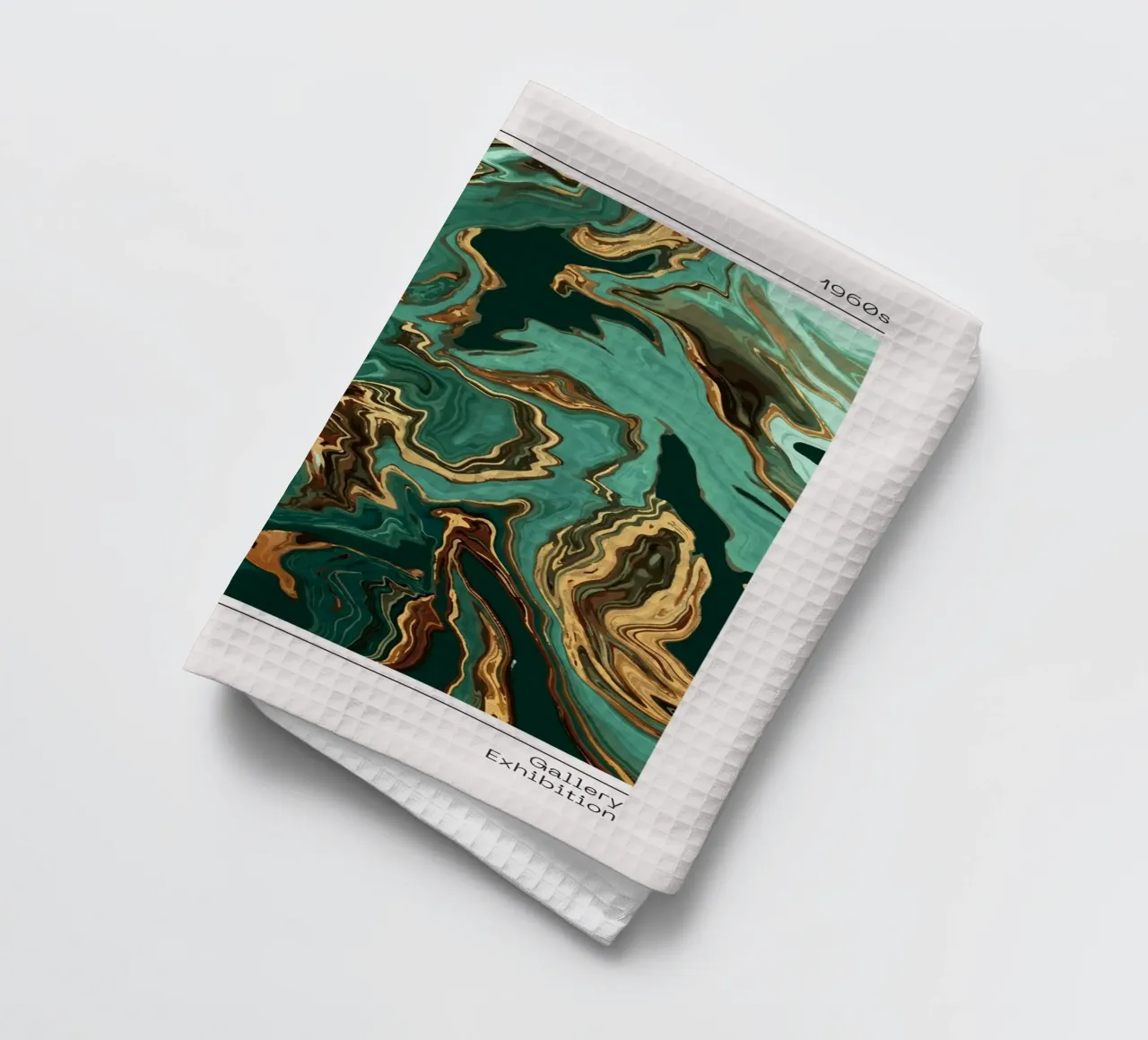 Retro Psychedelia Series Fluid Swirl Abstract Print torchon de NorwesClub