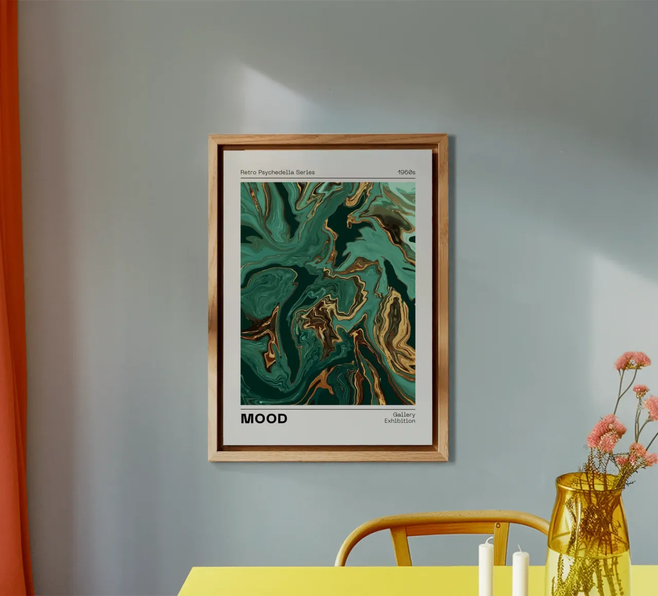 Retro Psychedelia Series Fluid Swirl Abstract Print alu-dibond by NorwesClub