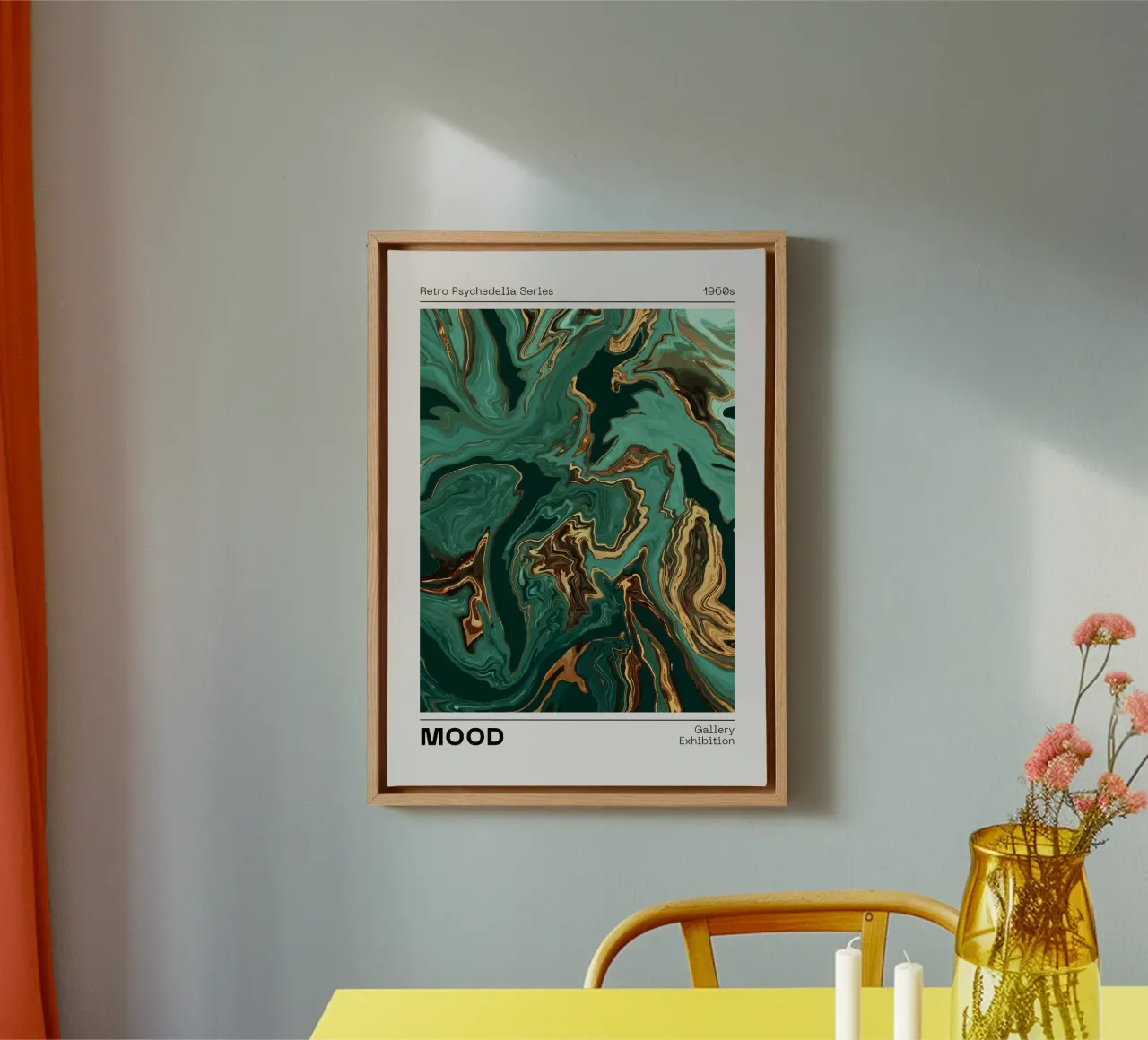 Retro Psychedelia Series Fluid Swirl Abstract Print canvas by NorwesClub